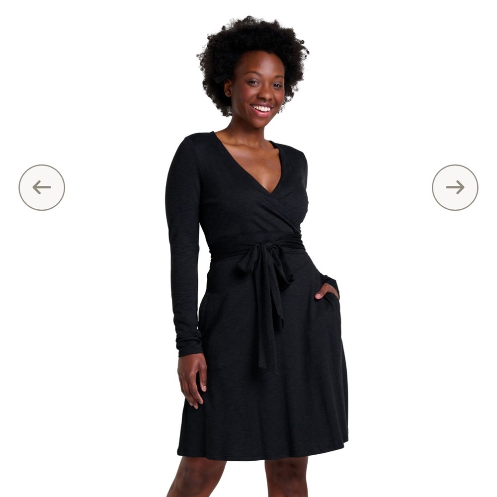 Toad&Co Black Long Sleeve Wrap Dress